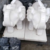 西安石雕大象厂家价格 花岗岩大象销售 晚霞红大象批发加工
