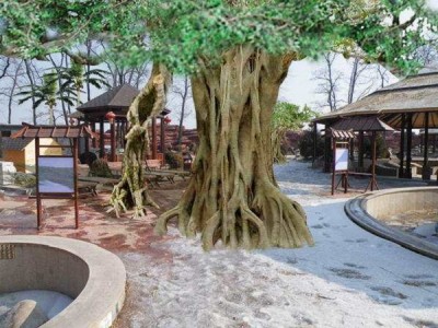 临沂河东区景区假树树