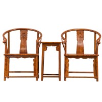 檀明宫家具 明式红木圈椅三件套皇宫椅 实木仿古椅太师椅新款