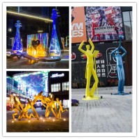 安徽不锈钢抽象人物雕塑欣赏 灯光萨克斯乐手雕塑广场