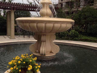 埃及米黄水钵 户外喷水池 广场喷泉