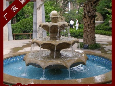 水景水钵 石雕园林喷泉 别墅园林装