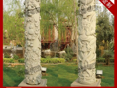 石雕人物文化柱 石雕文化柱制作工艺