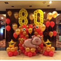 青岛生日气球寿宴气球装饰生日气球布置