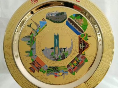 中国铁建工程竣工纪念铜盘、工程建