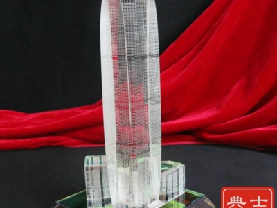 城市建筑水晶模型摆件制作 大楼大厦